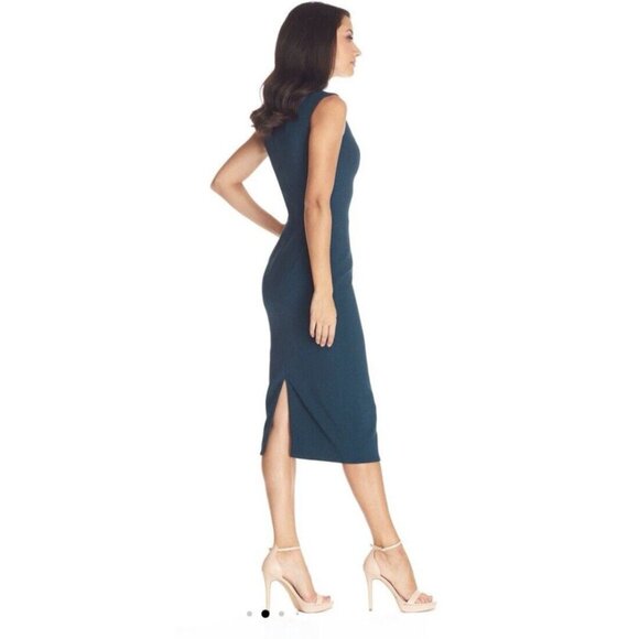 Dress The Population Elle Dress M Medium Pine Green Sleeveless Stretch NWT - Picture 4 of 14